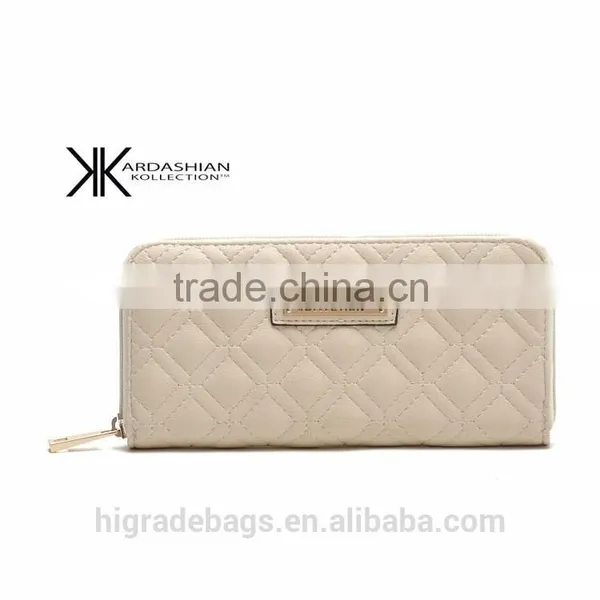 Fashion Lady Fine Lether Grid Wallet