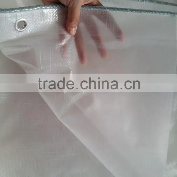 Transparent (clear )reinforced Woven Fabric Greenhouse PE Tarpaulin Poly Tarps photo-2