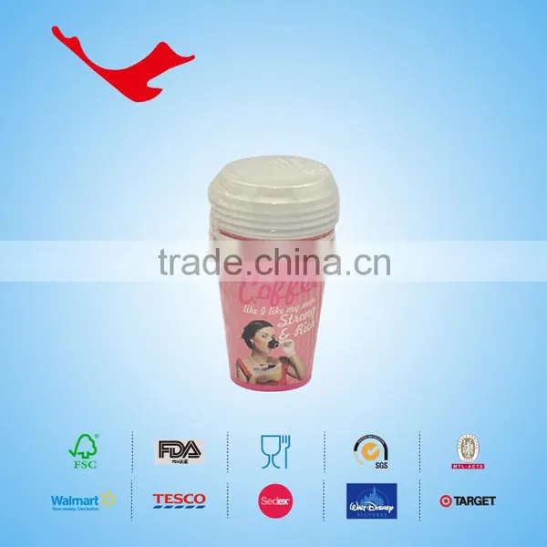 4oz -16oz PEcoated Sigle Wall, Double Wall, Ripple Wall With Printed Paper Cups With Lid and Straw photo-2