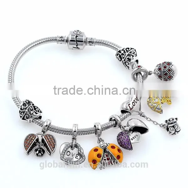 New Fashion Silver Bead Handcraft Custom Silver Charm Hollow Out Round Silver Bead Engraved S925 Fashion Jewelry T045 photo-2
