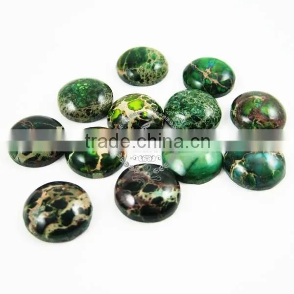 12mm Round Forest Green Imperial Jasper Cabochon Beads,gemstone Pendant Cabochon Stone Beads Set for Earrings,rings 4110022 photo-2