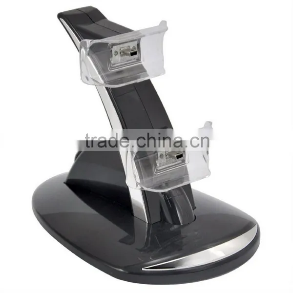 Portable Blue LED Dual Charger 2in1 Power Station And Storage Stand With Double USB Port For PS3 Controllers photo-2