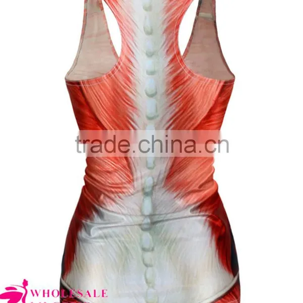 2015 New Design Ladies Cute Cheap Tank Tops Spider Printed Wholesale photo-6
