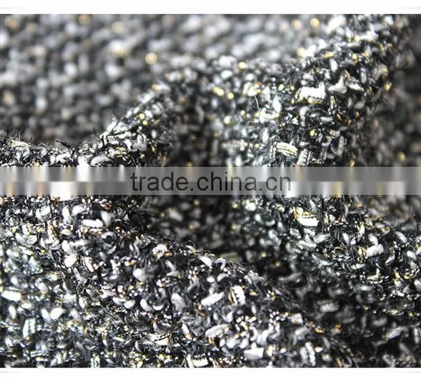 Wholesale Gold Metallic Woven Jacquard Wool Fabric, Woven Dress Fabric for Girls photo-3