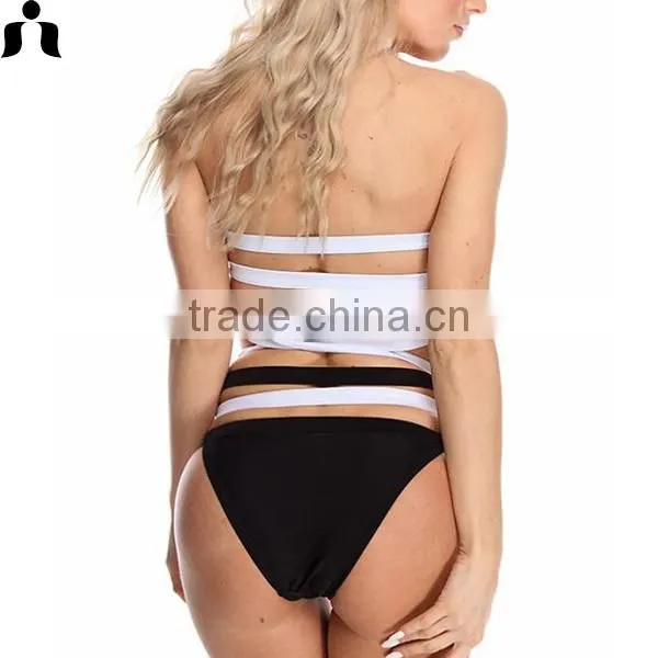 2017 Classic Black and White Sexy String Bikini photo-6