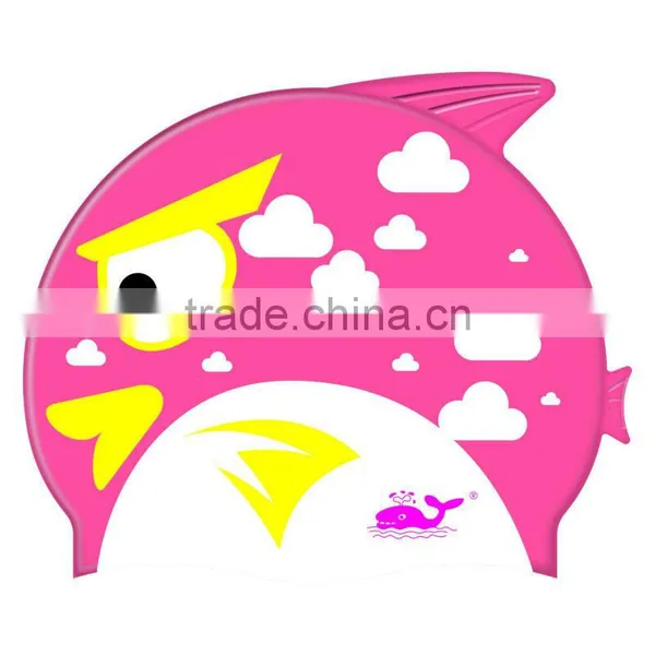 Custom Multi Printed Silicone Cartoon Swimming Cap for Kids photo-3