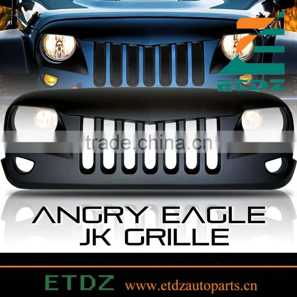 Eagle Eye Matte Front Hood Grill Grille Grid for 07-16 Jeep Wrangler photo-2