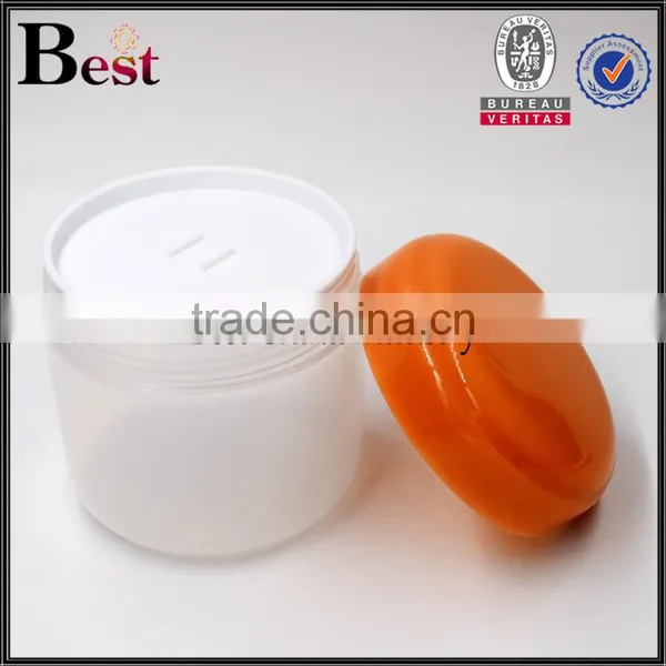 300g Plastic Cream Jar PET Plastic Cosmetic Packaging Cream Jar With Orange Cap photo-4