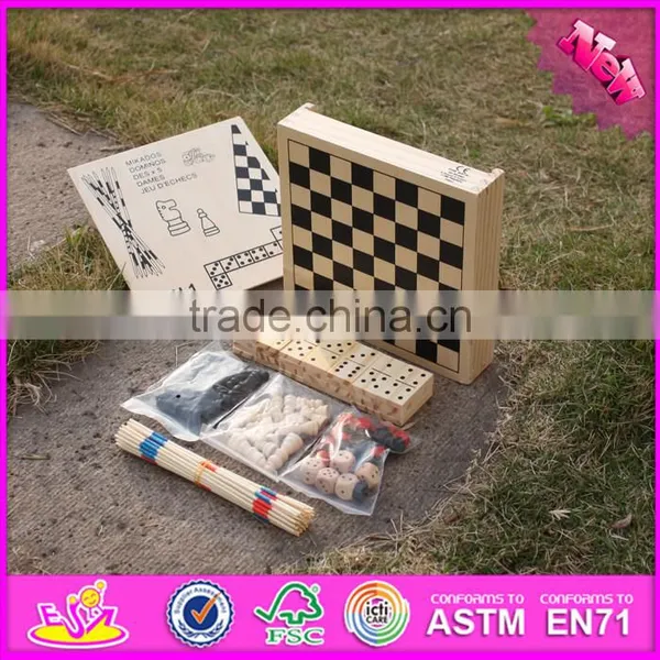 2016 Newest 5 in 1 Children Wooden Multi Game Board W11A048 photo-3