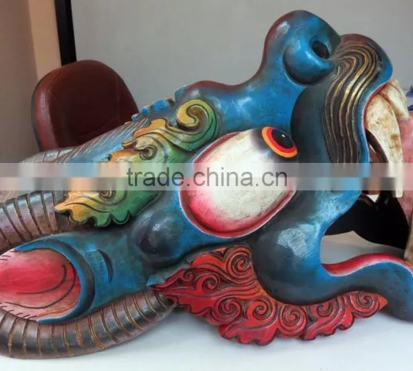 Dragon Mask Wall Hanging Decor Handmade in Nepal photo-2