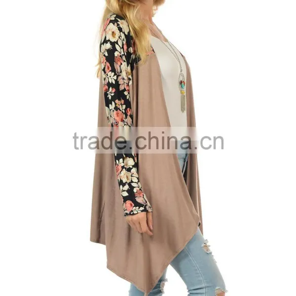 OEM High Quality Women Fashion Plus Size Black Floral Open Cardigan Sweaters With Batwing Sleeve Wholesale Custom Manufacturer photo-3
