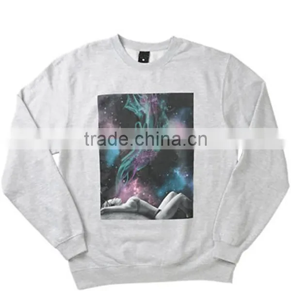 OEM Printing Cotton Cheap Custom Sublimation Crew Neck Sweatshirt photo-3