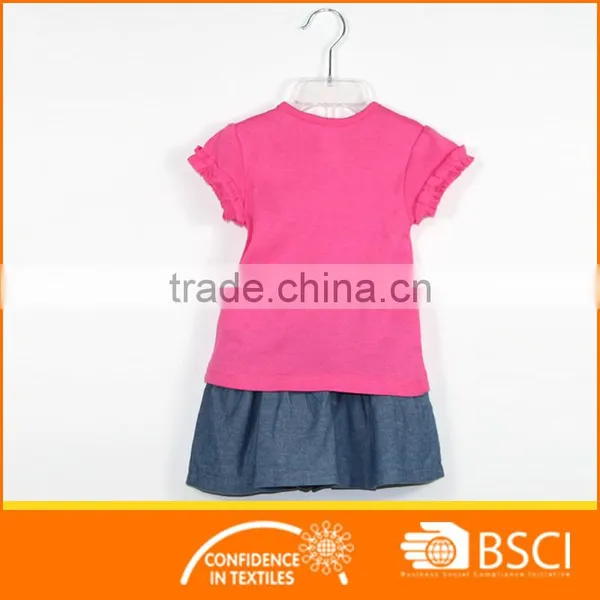 Baby Girls Knitting Shirt+Denim Skirt Clothes Set photo-2