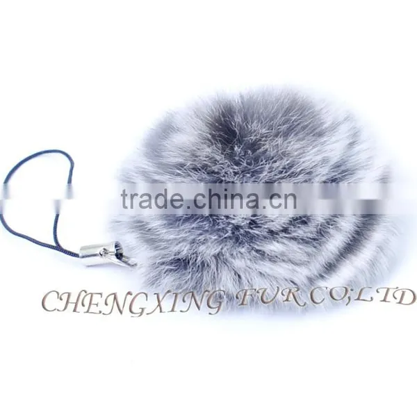 CX-A-54G Mobile Phone Straps Women Rex Rabbit Fur Cell Phone Charm photo-2