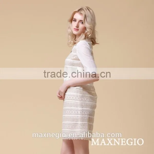 Pierced 3/4 Long Sleeve Designer One Piece Dress photo-2