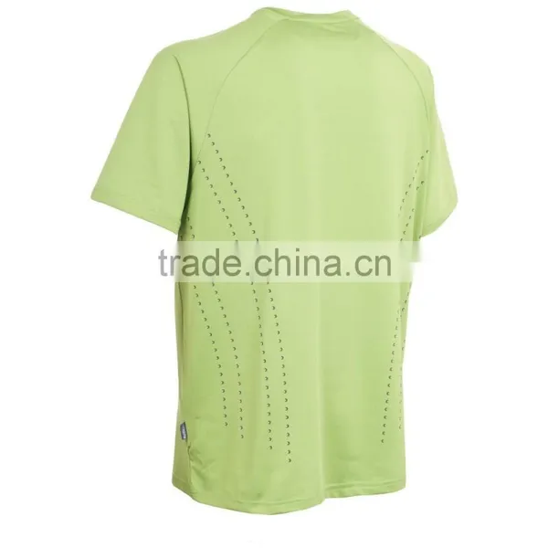 Men's Round Neck Polyester Dri Fit Flat Flock Short Sleeve T-shirt photo-4