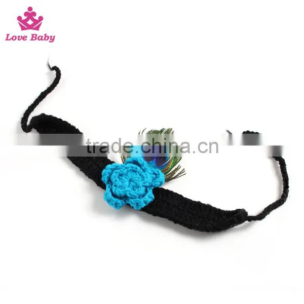 2pcs Headband and Backdrop Infant Photoprops Fashion Peacock Headband photo-2