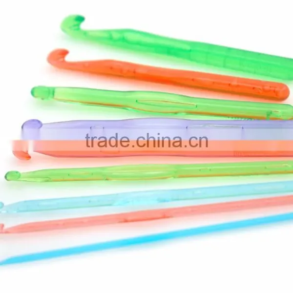 Charmkey Fresh Colorful Needlework Plastic Knitting Set 9pcs Corchet Hook Set Price Cheap photo-3