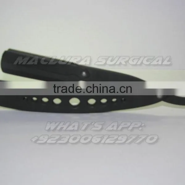 Professional Folding Stainless Steel Barber Straight Edge Shaving Razor Matte Black photo-3