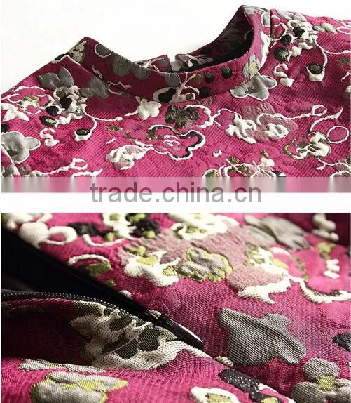 Women A Line Short Sleeve Lace Dress Fabric Embroidery Mini Dress With Pattern photo-5