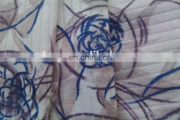 Shaoxing Winfar Drop Needle Interlock Polyester Cotton Flower Pigment Custom Printed Fabric photo-4