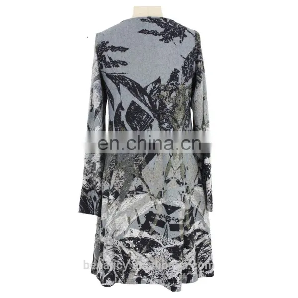 New 2017 Printing Long Sleeve Midi Skater Dress photo-2