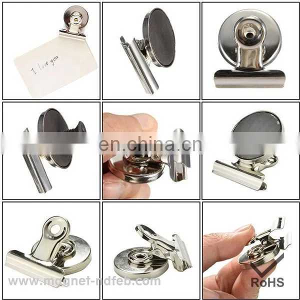 Chrome Plated Magnet Base With Clip, 1" Diameter (Pack of 2) photo-4