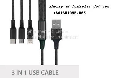 Wholesale Nylon Woven Micro Usb Cable,Mobile Phone Accessories Type-C Usb C Cable,Fast Charging 3 In 1 Usb Data Cable Fo photo-2