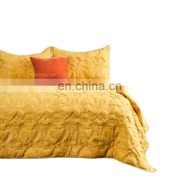 90gsm Washed Microfiber Bedding Set Bedspread With Embroidery Quilt Cover Bedding Set photo-2