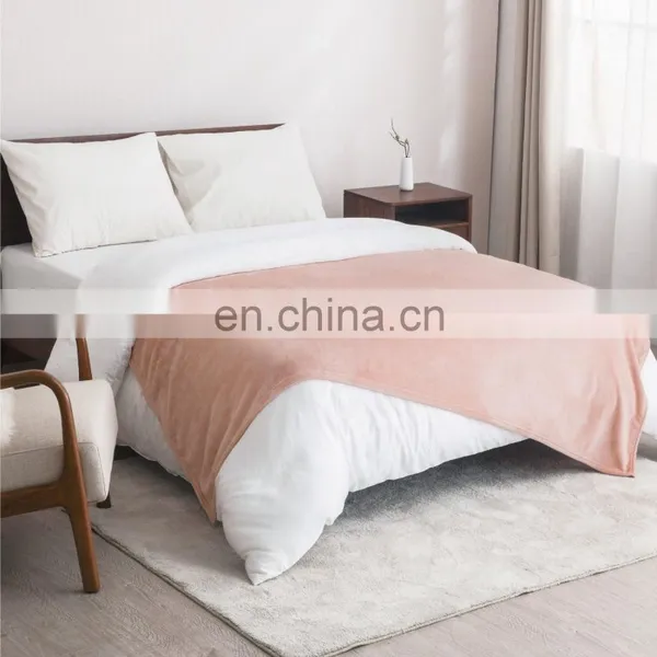 Drop Shipping 7 Days Convenient Delivery Plain Pink Travel Airplane Sofa Fleece Blanket With Samples photo-2