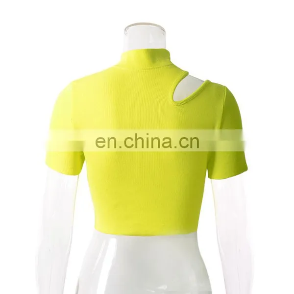 Hot Selling Women Sexy Cut Out t Shirt Crop Top photo-3