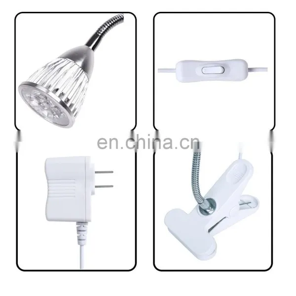 Single Head Table Desk Lamp Indoor Hydroponic Plant 5W Led Full Spectrum Grow Bulb Light photo-5
