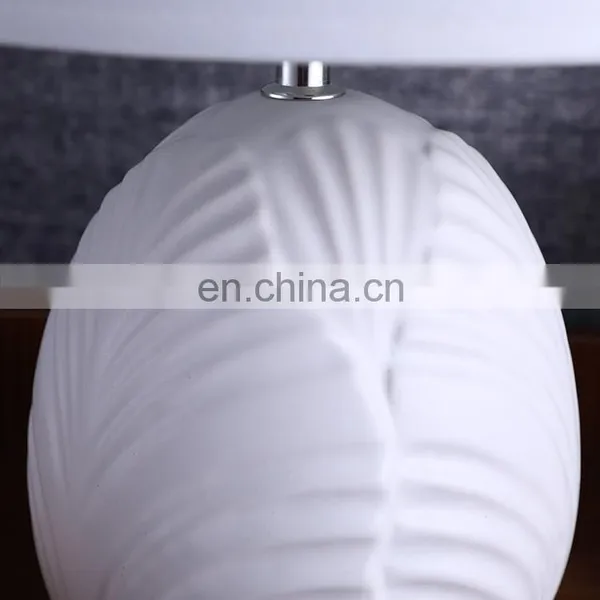 Hot Sale Cheap Wholesale White Ceramic Modern Nightstand Lamps for Hotel Home Decor photo-3