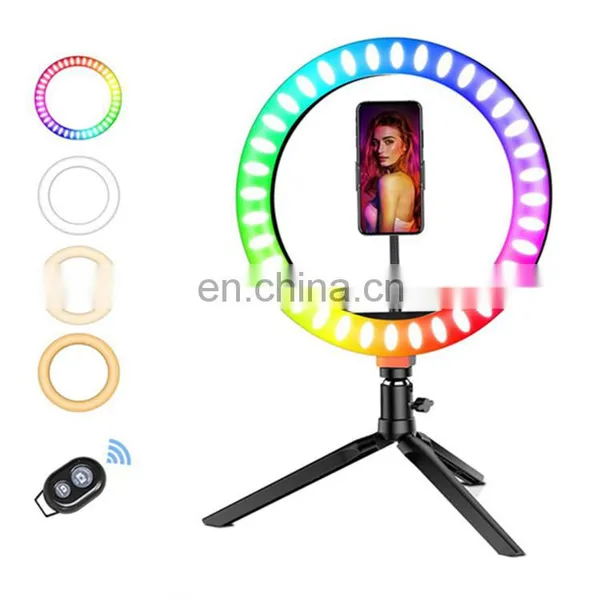 Hot Selling 8 Inch Dimmable Rgb Color Photograph Make up Portable LED Selfie Ring Fill Light With Tripod Stand photo-2