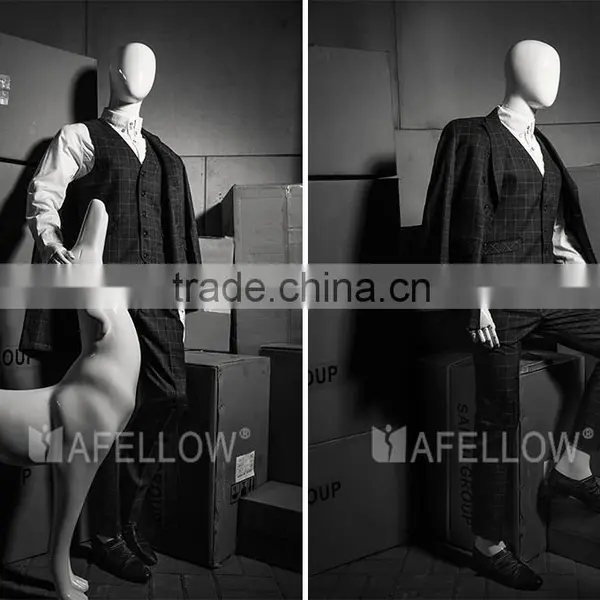 Fiberglass Glossy White Male Egg Head Movable Mannequins photo-5