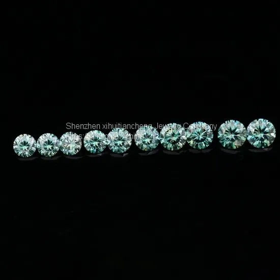 Blue Color Round Brilliant Cut 1.5 Carat 7.5mm Loose Synthetic Moissanite Diamond.