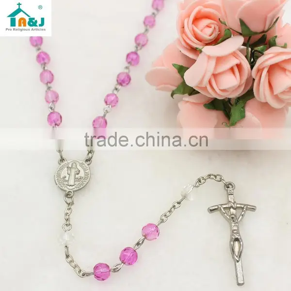 Hot Sale Catholic Plastic Rosary Bead Necklace photo-2