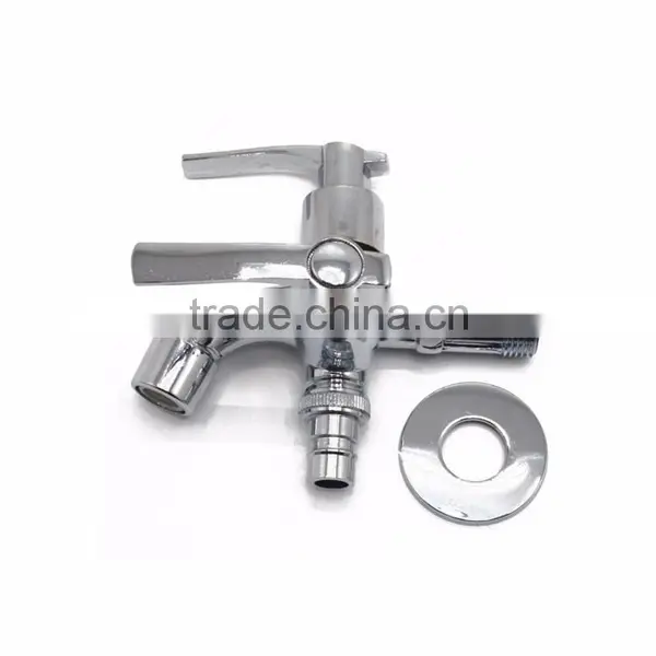 Wall Mounted Two Way Double Handles Tap Bibcock photo-2