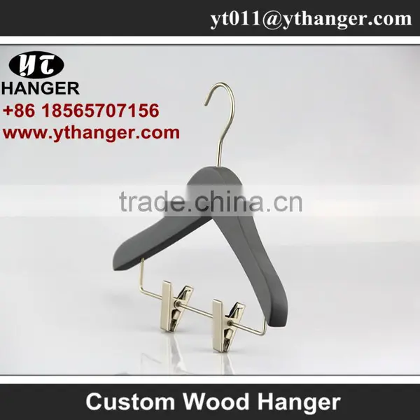 IMY-169 Grey Kids Wooden Hangers With Clips photo-2