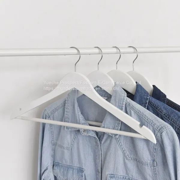 Manufacturer Hangers For Cloths Wood Cloth Hanger Wholesale White Wooden Clothing Coat Non Slip Clothes Hangers photo-5