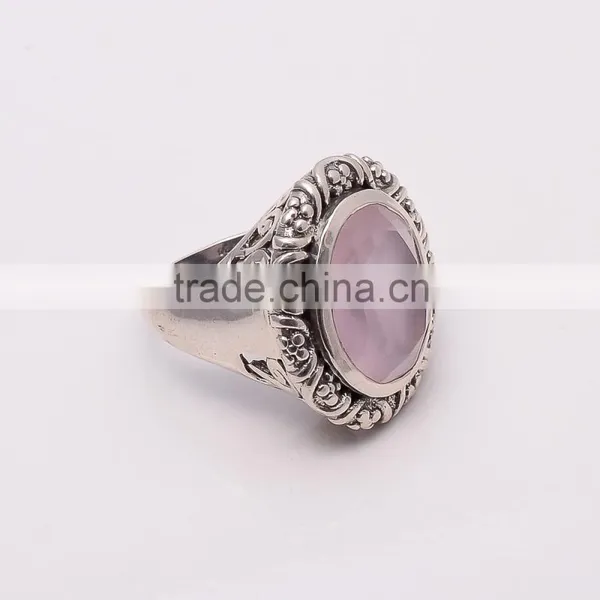 ROSE QUARTZ Ring,925 Sterling Silver Jewelry Wholesale,WHOLESALE SILVER JEWELRY,SILVER EXORTER,SILVER JEWELRY FROM INDIA photo-2