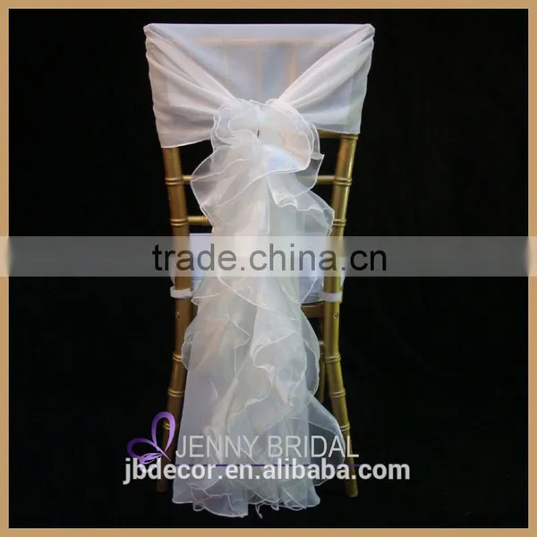 C003AL Fancy White and Violet Chiffon Organza Chiavari Chair Covers for Weddings photo-3
