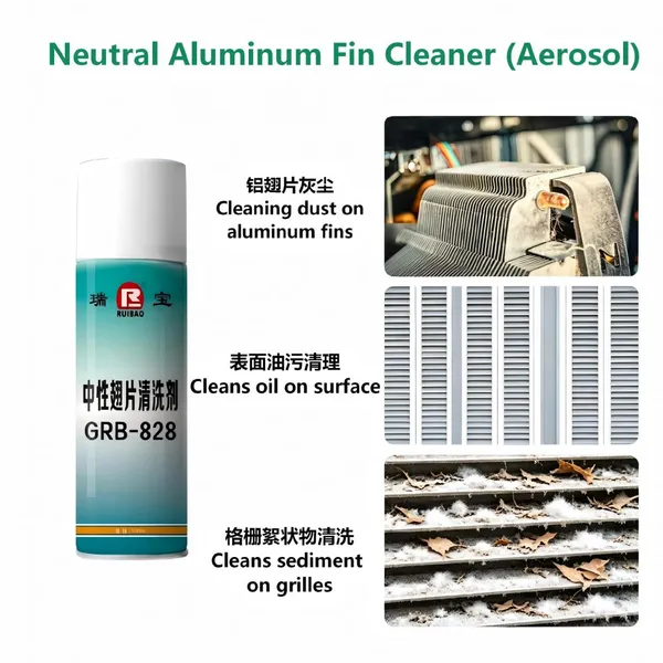 GRB-828 Neutral Aluminum Fin Cleaner Remove Floc Dust Oil Stains For EMU Subway Air Conditioning Cooling Fins OEM ODM photo-4