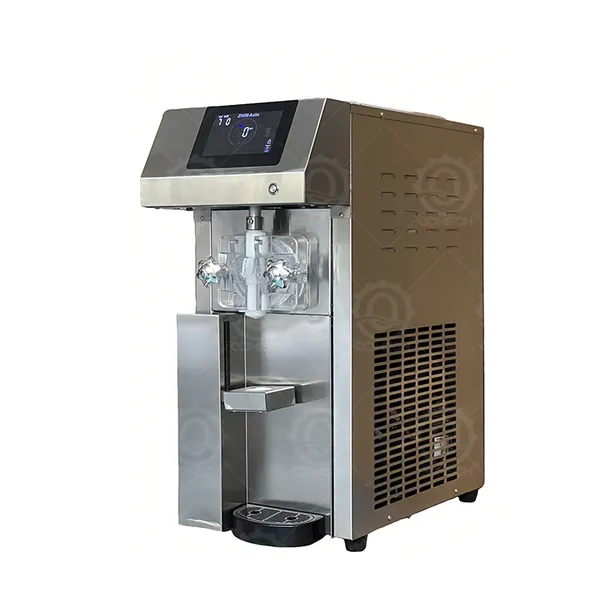 Compact Tabletop Ice Cream Machine 12L/h Capacity Soft Serve Maker with Heated Defrosting for Convenience Stores