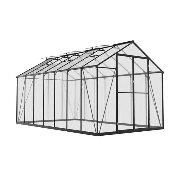 Freestanding Outdoor Polycarbonate Greenhouse With Aluminum Frame and Sliding Door for Home Garden Growing
