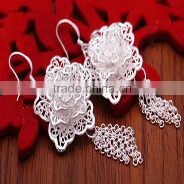 Wholesale 2015 Fashion Jewelry 925 Sterling Silver Flower Earrings Quality Choice photo-4