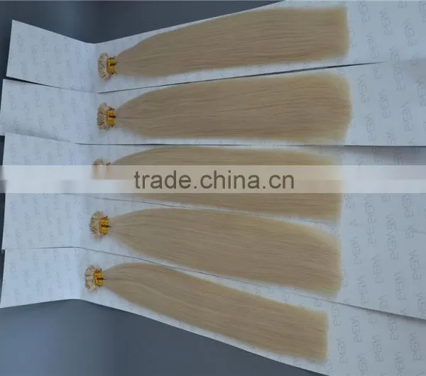 100 Keratin Tip Human Hair Extension White Silk Strand Hair Extensions Supplier's Choice photo-6