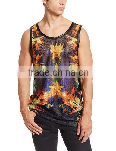 Men's Sublimation Tank Top/Digital Printing Singlet/3d Printing Top photo-2
