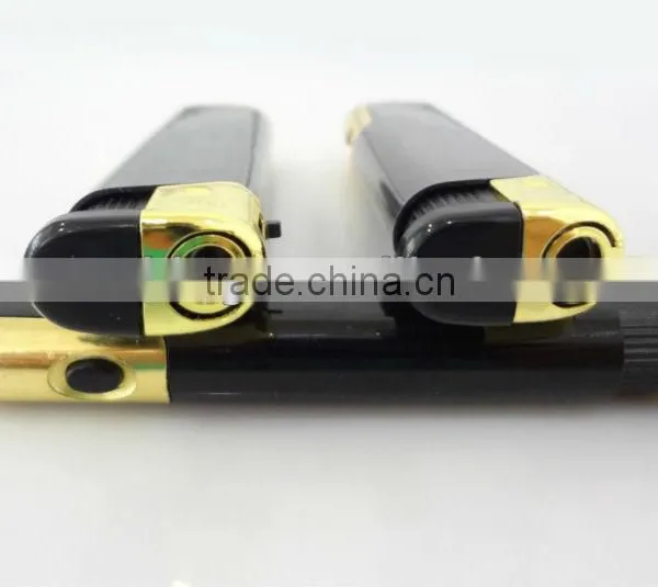 Wholesale Black Color Windproof Electronic Lighter, Refillable Cigarette Lighter With Led photo-3