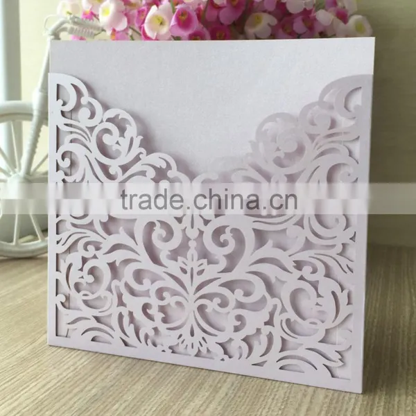 2016 Light Purple Hot-Selling Pocket Laser Cut Wedding Invitation Card,Wholesale Wedding Place Card Cover With Envelope photo-5